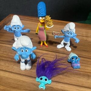 Trolls Smurfs Simpsons Retro Y2K Mixed Lot Mini Characters